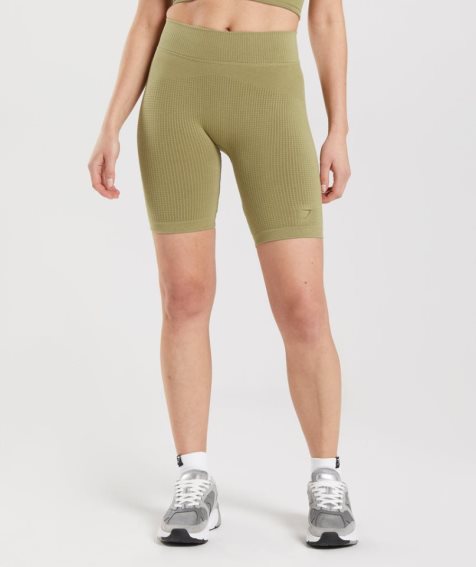 Szorty Gymshark Pause Seamless Cycling Damskie Oliwkowe | PL 321PJH